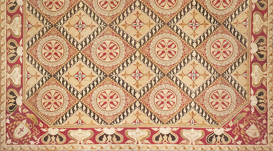 Needlepoint Carpet with Roman Catholic Design