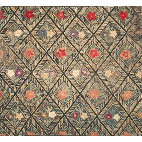 19th Century American Hooked Rug