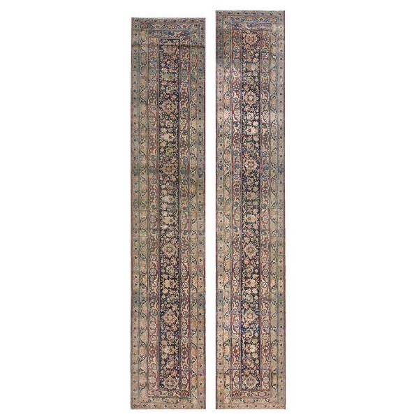 19th Century Pair of S.E. Persian Kirman Laver Runner Carpets