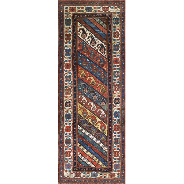 Mid 19th Century Caucasian Shirvan Carpet Dated & Inscribed 