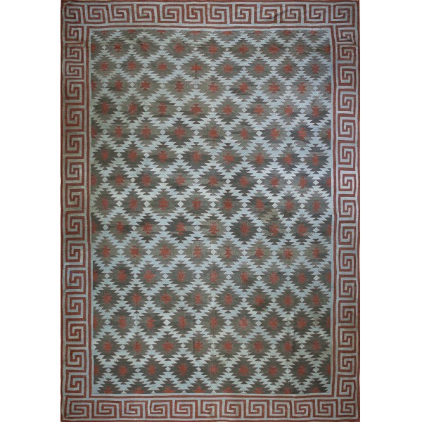 1920s Indian Cotton Dhurrie Carpet 