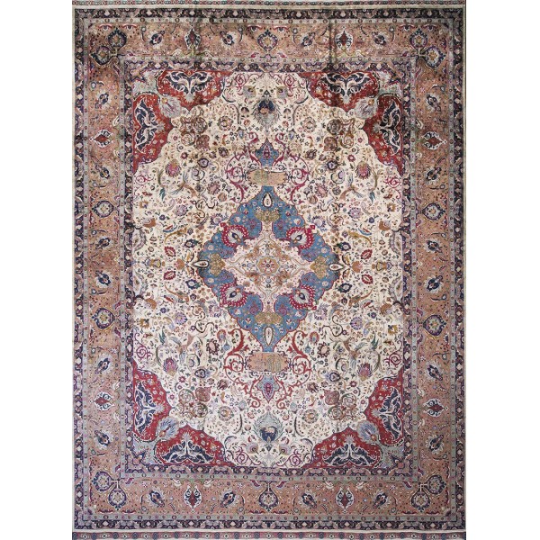 Early 20th Century Persian Silk Tabriz Carpet