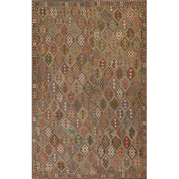 Early 20th Century Caucasian Verneh Flat-Weave