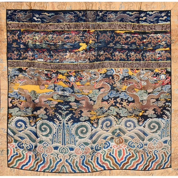 Early 19th Century Silk Chinese Kesi Dragon Embroidery