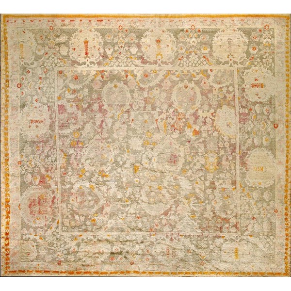 19th Century Turkish Angora Oushak Carpet