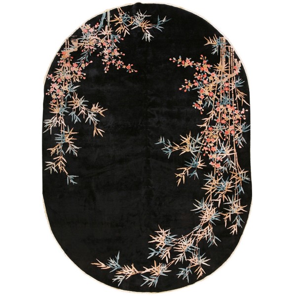 1920s Oval Chinese Art Deco Carpet  