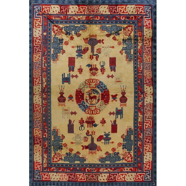 19th Century W. Chinese Ningxia Carpet 