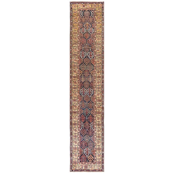 Mid 19th Century W. Persian Kurdish Shrub Runner Carpet 