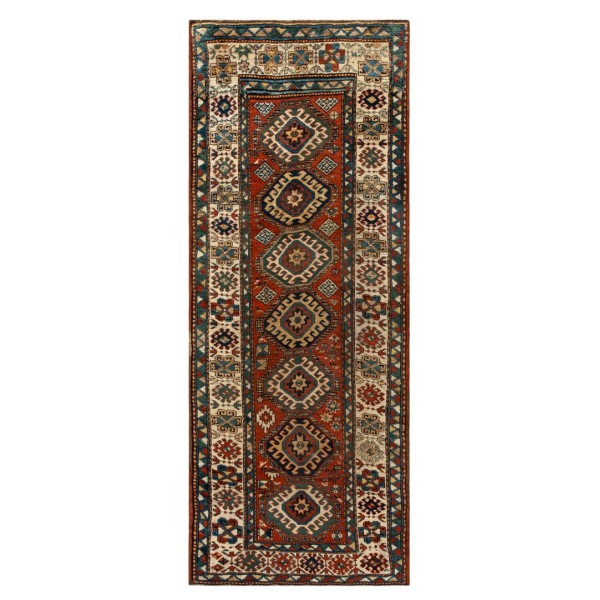 19th Century Caucasian Kazak Runner Carpet 