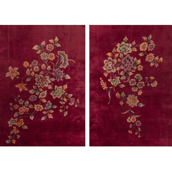 1920s Pair of Chinese Art Deco Carpets