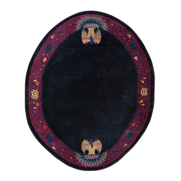 1920s Oval Chinese Art Deco Carpet