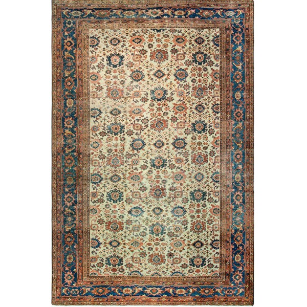 19th Century Persian Sultanabad Carpet with Harshang Design