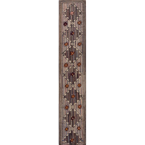 Early 20th Century Geometrical American Hooked Rug