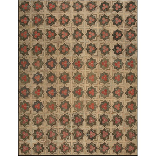 19th Century American Hooked Rug