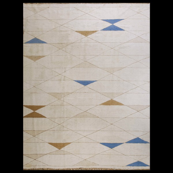 1930s French Art Deco Flat-Weave Rug 