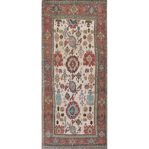 19th Century W. Persian Bijar Carpet With Harshang Pattern