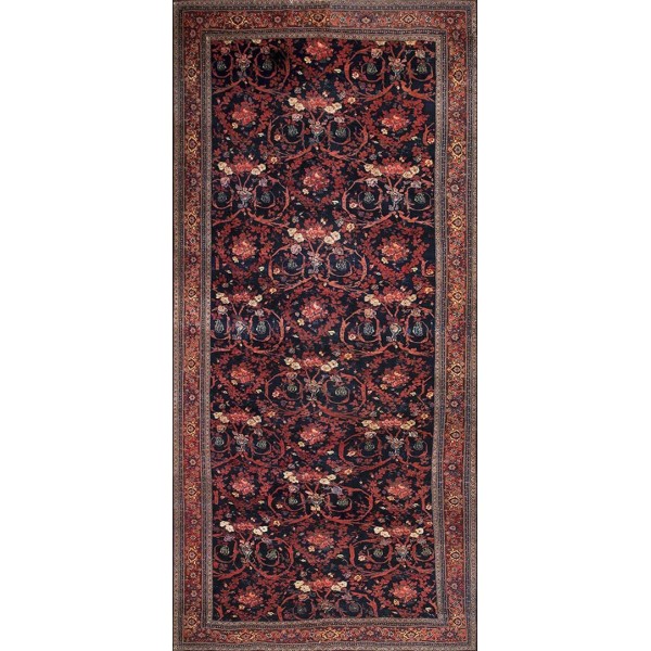 Mid 19th Century W. Persian Bijar Carpet with Mostofi Design