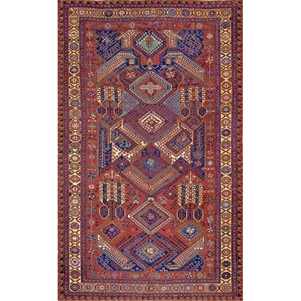 19th Century Caucasian Dragon Sumak Carpet 