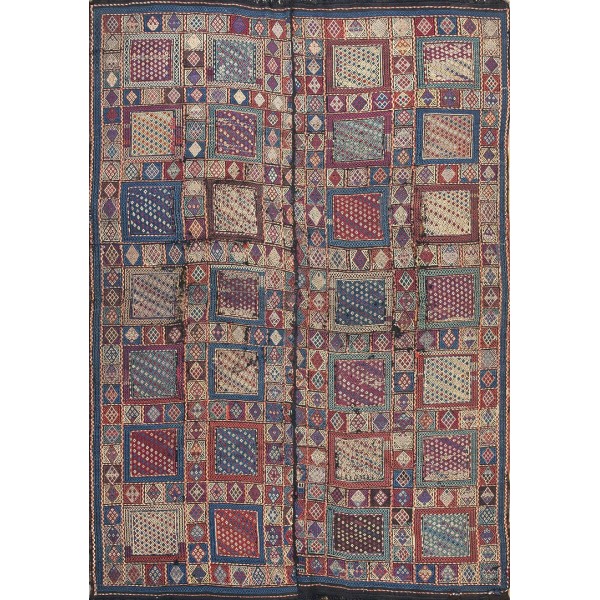 19th Century Caucasian Verneh Flat-Weave Carpet