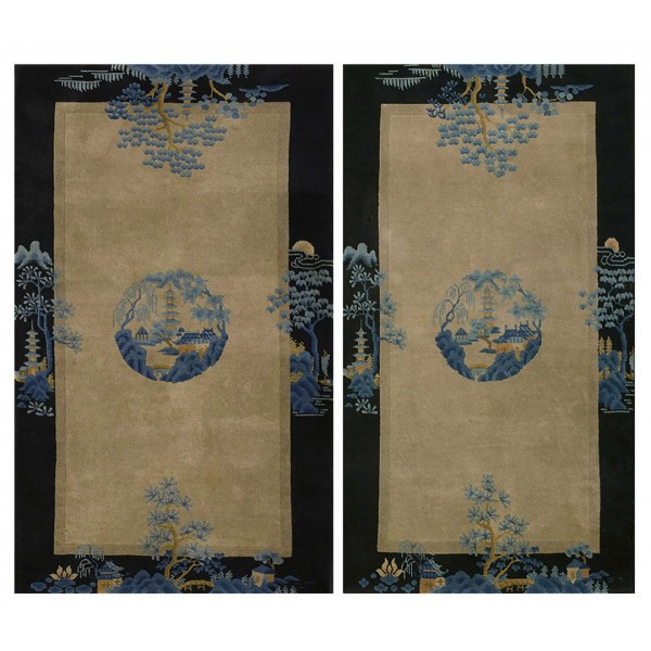 Pair of 1920s Chinese Art Deco Carpets