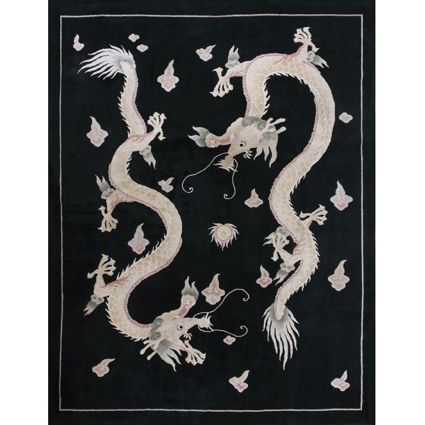 Chinese Art Deco Style Carpet with Dragons