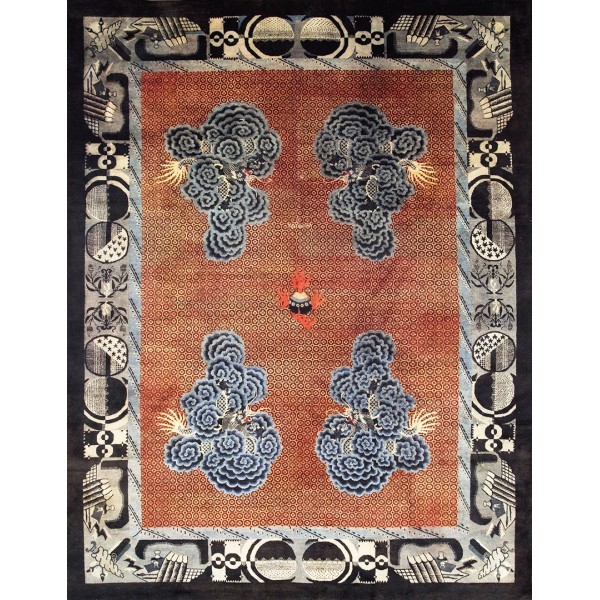 Early 20th Century N. Chinese Baotou Carpet 