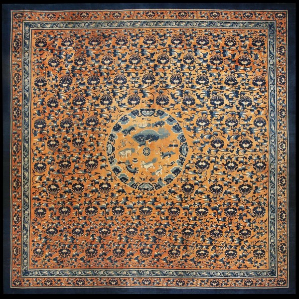 Mid 19th Century Chinese Ningxia Carpet 