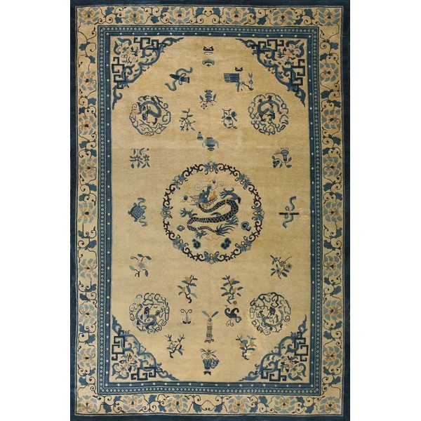 Late 19th Century Chinese Peking Dragon Carpet