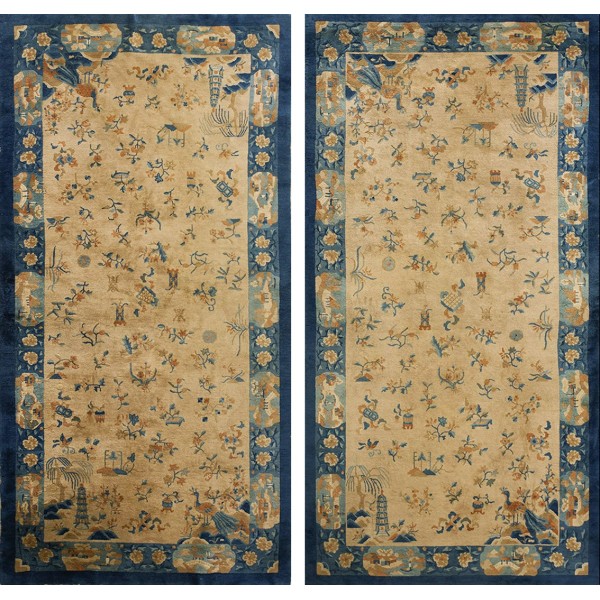 Early 20th Century Pair of Chinese Peking Gallery Carpets 