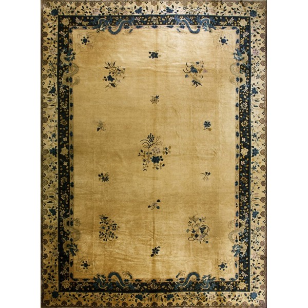 Early 20th Century Chinese Peking Dragon Carpet 