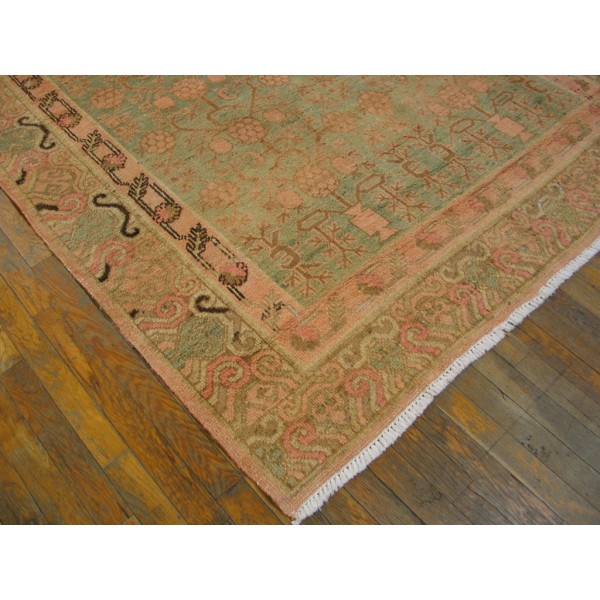 Early 20th Century Central Asian Chinese Khotan Carpe - Antique Rug Studio