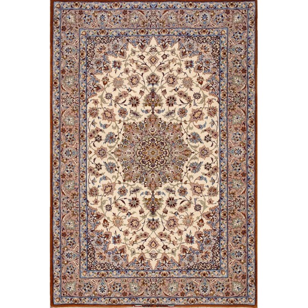 Mid 20th Century Isfahan Carpet with Silk Highlights