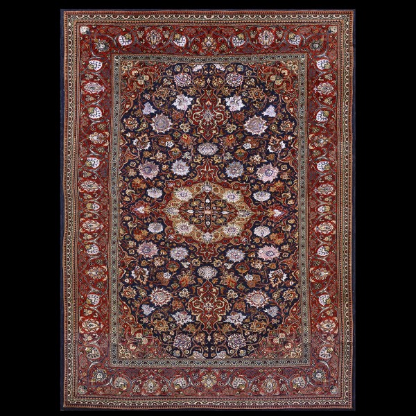 Early 20th Century Persian Silk & Wool Kashan Carpet