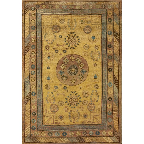 Early 19th Century Central Asian Chinese Khotan Carpet