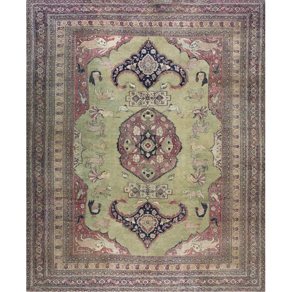 19th Century N.E. Persian Khorassan Moud Carpet 