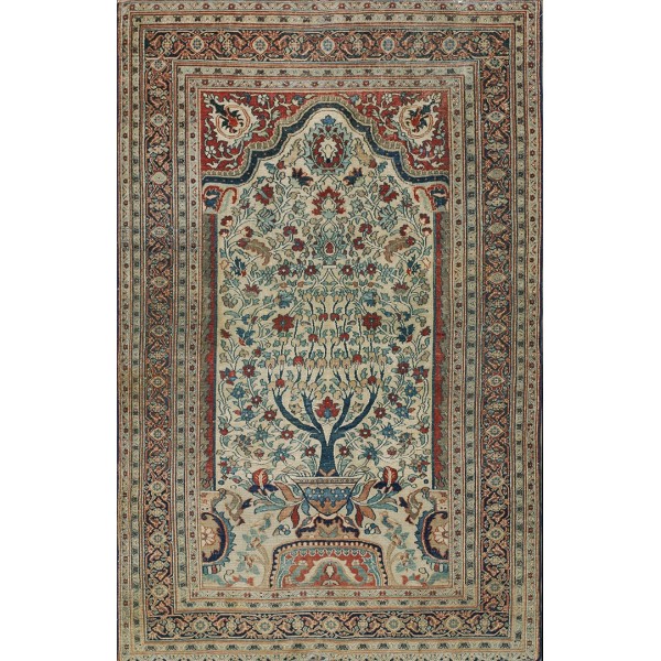 19th Century N.E. Persian Moud Meditation Carpet