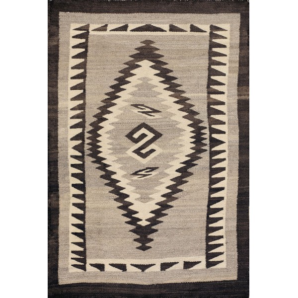 1930s American Navajo Two Grey Hills Carpet