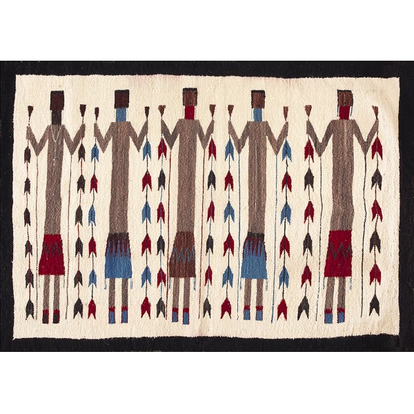 1930s American Navajo Yei Carpet 