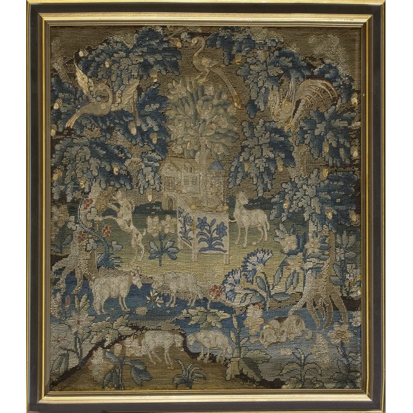 Mid 18th Century Scenic English Needlepoint