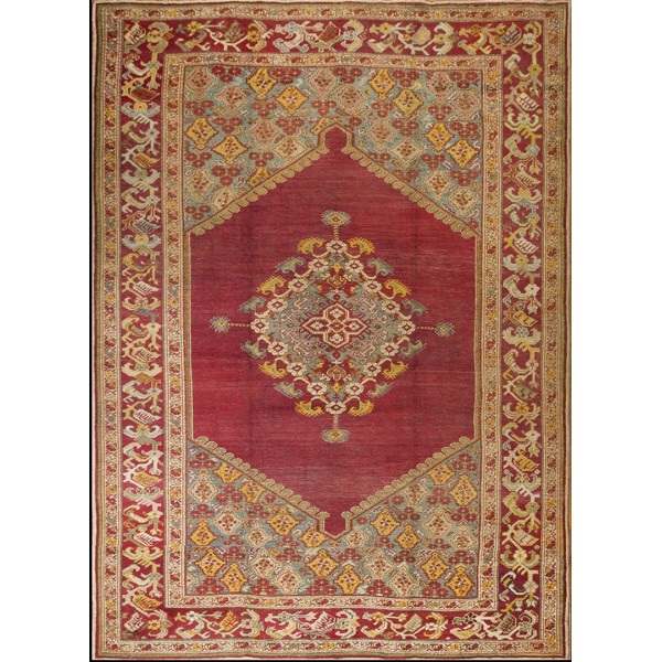 19th Century Turkish Ghiordes Oushak Carpet