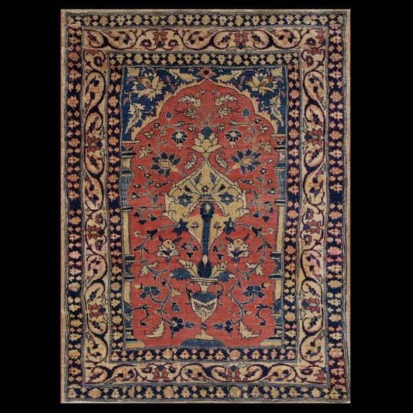 19th Century Persian Tabriz Prayer Rug