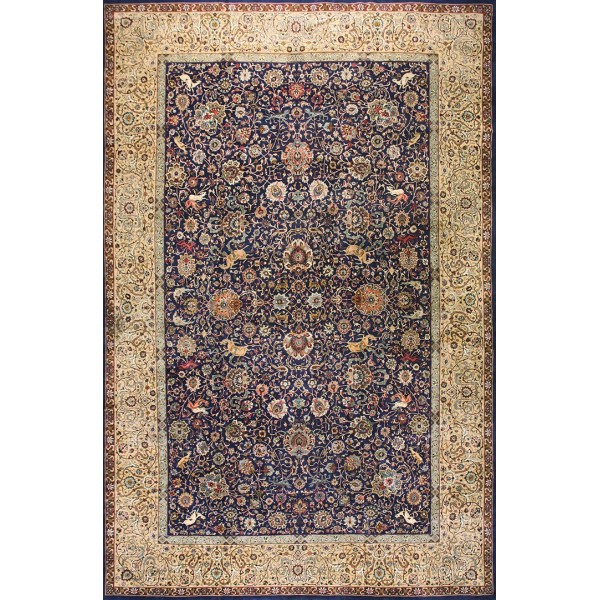 Mid 20th Century Persian Tabriz with Hunting Design