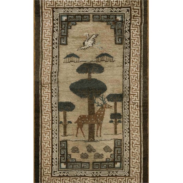 Mid 19th Century N. Chinese Baotou Carpet