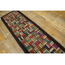 Early 20th Century American Hooked Rug with Basket Weave Pattern