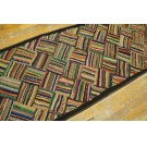 1930s American Hooked Rug with Basket Weave Pattern