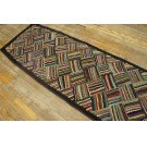 1930s American Hooked Rug with Basket Weave Pattern