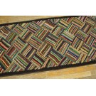 1930s American Hooked Rug with Basket Weave Pattern