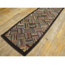 1930s American Hooked Rug with Basket Weave Pattern