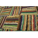 1930s American Hooked Rug with Basket Weave Pattern