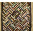 1930s American Hooked Rug with Basket Weave Pattern